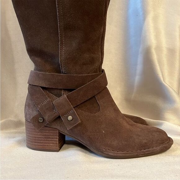 UGG Knee high suede boots, Bandera Biker Combat Moto style size 6 - Picture 2 of 12